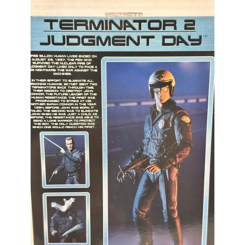 NECA Terminator 2 T-1000 Motorcycle Cop Action Figure Reel Toys Boxed